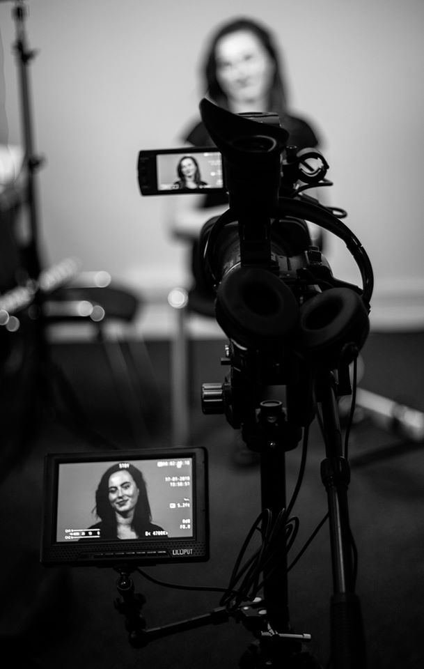 Lady recalls her mental wellbeing lived experience to camera in studio
